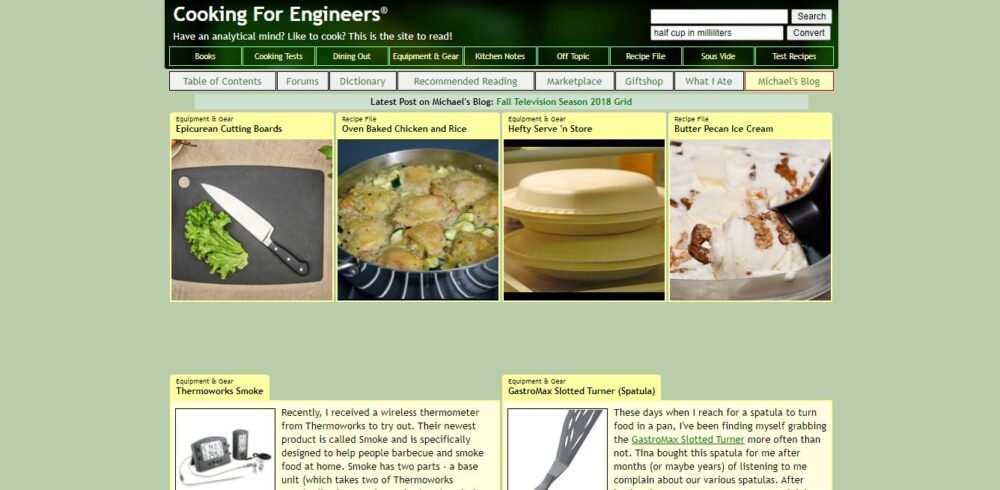Cooking for Engineers website